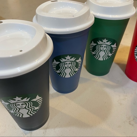 New Starbucks Color Changing Reusable Hot Cups Lids Coffee Plastic Colorful - Picture 6 of 7